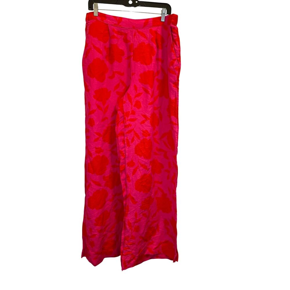 Kate Spade x Target Classic Rose Floral Linen Wide Leg Pants Womens L Resort - Picture 3 of 10